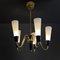 Swedish Modern Chandelier in Brass and Glass, 1950s, Image 2
