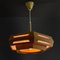 Rustic Pinewood Pendant Lamp with Brass Fittings, 1970s 2