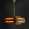 Rustic Pinewood Pendant Lamp with Brass Fittings, 1970s 4