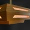 Lampada a sospensione rustica in pino con raccordi in ottone, anni '70, Immagine 8