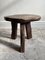 Folk Art Wooden Slab Stool, 1930s, Image 3