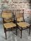 Scandinavian Chairs in Teak and Woven Rattan, 1960, Set of 4 1