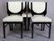 Art Deco Chairs in Ebony & Leather, France, 1920s, Set of 4, Image 4