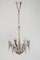 Lámpara de araña Art Déco de latón y níquel atribuida a Franta Anyz, checa, años 20, Imagen 4