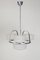 Lámpara de araña Art Déco de latón y níquel, checa, años 20, Imagen 4