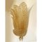 Transparent and Gold Graniglia Leaf Murano Glass Wall Sconces by Simoeng, Set of 2 8