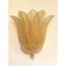 Transparent and Gold Graniglia Leaf Murano Glass Wall Sconces by Simoeng, Set of 2, Image 4