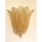 Transparente & goldene Graniglia Leaf Murano Glas Wandleuchten von Simoeng, 2 . Set 4