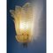 Transparent and Gold Graniglia Leaf Murano Glass Wall Sconces by Simoeng, Set of 2 7