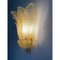 Transparent and Gold Graniglia Leaf Murano Glass Wall Sconces by Simoeng, Set of 2, Image 7