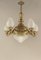 Chandelier in Brass with Cut Glass Shades, Budapest, 1930s 1