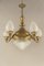 Chandelier in Brass with Cut Glass Shades, Budapest, 1930s 10