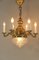 Lampadario in ottone con 6 candele, Budapest, anni '30, Immagine 11