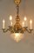 Lámpara de araña de latón con 6 velas, Budapest, años 30, Imagen 11