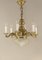 Brass Chandelier with 6 Candles, Budapest, 1930s, Image 1
