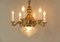 Lámpara de araña de latón con 6 velas, Budapest, años 30, Imagen 3