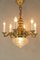 Lámpara de araña de latón con 6 velas, Budapest, años 30, Imagen 2