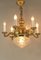 Brass Chandelier with 6 Candles, Budapest, 1930s, Image 8