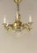 Brass Chandelier with 6 Candles, Budapest, 1930s, Image 9