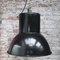 Large Vintage Industrial Black Enamel Pendant Light, Image 4