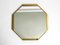 Large Mid-Century Modern Italian Octagonal Brass Wall Mirror, 1950s 1