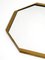 Large Mid-Century Modern Italian Octagonal Brass Wall Mirror, 1950s 4