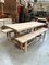 Alder Farmhouse Table and Benches, 1950s, Set of 3, Image 2