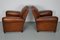 French Cognac Moustache Back Leather Club Chairs, 1940s, Set of 2 13