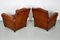 French Cognac Moustache Back Leather Club Chairs, 1940s, Set of 2 15