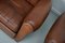 Poltrone in pelle color cognac con schienale baffi, Francia, anni '40, set di 2, Immagine 6