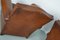 Poltrone in pelle color cognac con schienale baffi, Francia, anni '40, set di 2, Immagine 16