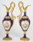 19th Century Napoleon III Gilt Bronze and Royal Blue Porcelain Ewers, Set of 2, Image 3