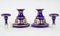 19th Century Napoleon III Blue Opaline Overlay Bottles, Set of 2 3