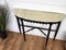 Midcentury Italian Wood and Brass Wall Console Table with Marble Top, 1950s 5