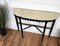 Midcentury Italian Wood and Brass Wall Console Table with Marble Top, 1950s, Image 5