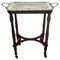 Midcentury Italian Carved Wood and Metal Top Serving Tray Bar Cart, 1970s, Image 1