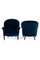 Fauteuils Crapaud en Velours Bleu, Set de 2 4