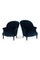 Blue Velvet Toad Armchairs, Set of 2, Image 1