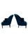 Blue Velvet Toad Armchairs, Set of 2 3