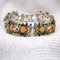 19th Century French Citrine Pearl Enamel Silver Bracelet 7