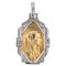 Art Deco French Diamonds 18 Karat Yellow and White Gold Virgin Mary Medal, 1930s 1