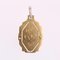 Art Deco French Diamonds 18 Karat Yellow and White Gold Virgin Mary Medal, 1930s, Image 9