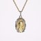 Art Deco French Diamonds 18 Karat Yellow and White Gold Virgin Mary Medal, 1930s 4