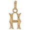 French 18 Karat Yellow Gold Letter H Charm Pendant, 1890s, Image 1