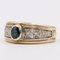 Vintage 18 Karat Gelbgold Ring mit Saphir und Diamanten, 1970er 4