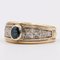 Vintage 18k Yellow Gold Sapphire and Diamond Ring, 1970s, Image 4