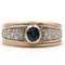 Vintage 18k Yellow Gold Sapphire and Diamond Ring, 1970s 1