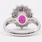 18k White Gold Daisy Ring with Natural Ruby ​​and Diamonds 6