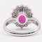 18k White Gold Daisy Ring with Natural Ruby ​​and Diamonds, Image 6