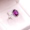 18k White Gold Daisy Ring with Natural Ruby ​​and Diamonds 3